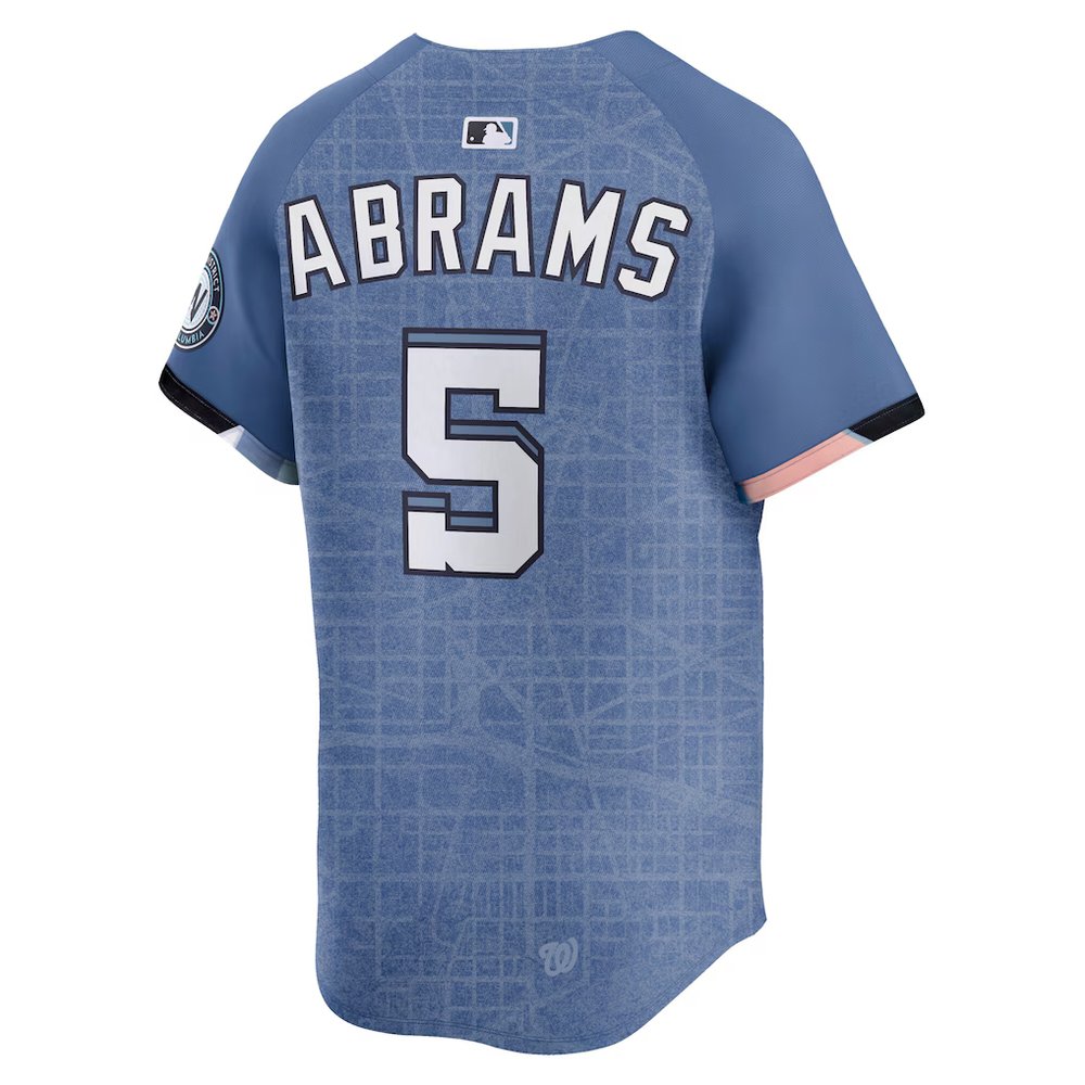Men's Washington Nationals #5 CJ Abrams Nike Blue 2025 City Connect Limited Jersey Men's Washington Nationals #5 CJ Abrams Nike Blue 2025 City Connect Limited Jersey