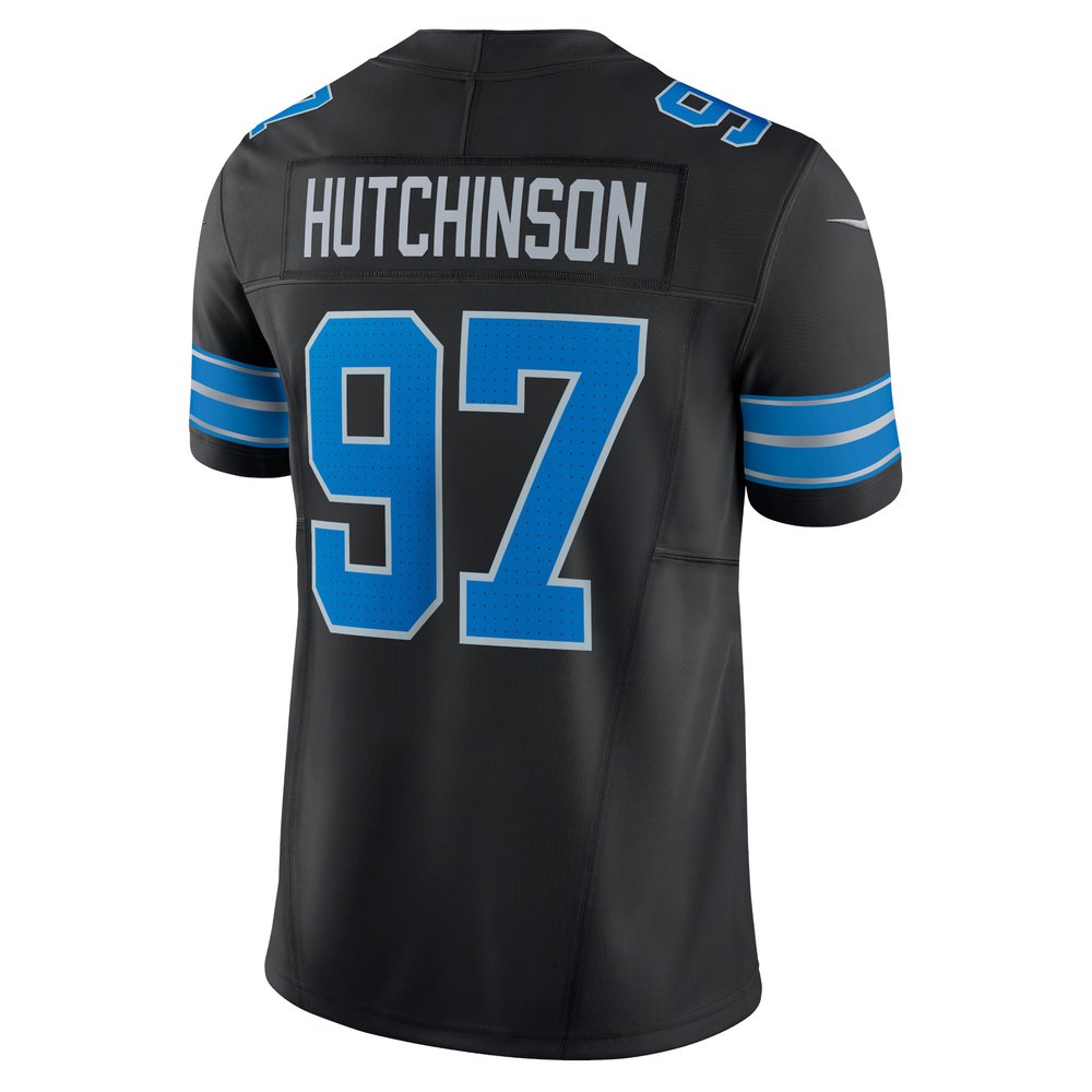 Men's Detroit Lions #97 Aidan Hutchinson Black 2nd Alternate Vapor F.U.S.E. Limited Jersey Men's Detroit Lions #97 Aidan Hutchinson Black 2nd Alternate Vapor F.U.S.E. Limited Jersey