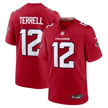 Men's Atlanta Falcons Avieon Terrell Red 2026 NFL Draft Game Jersey