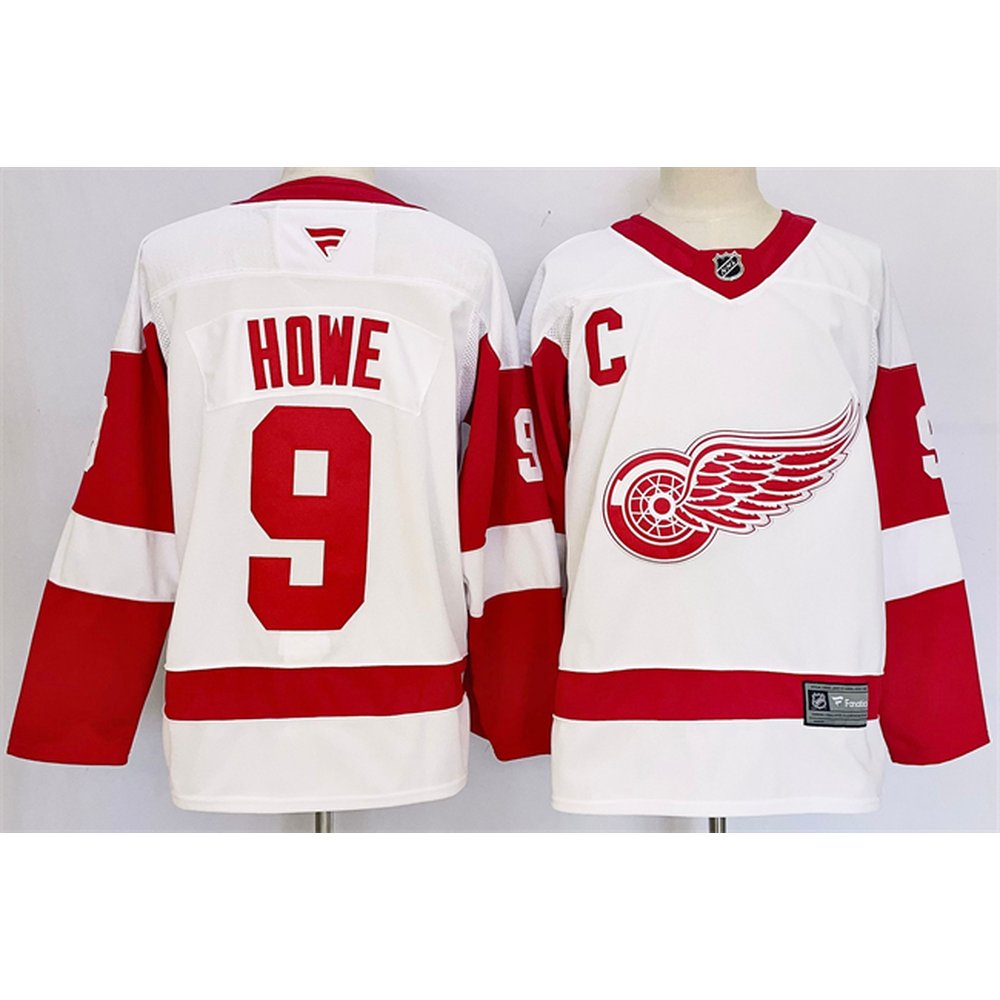 Youth Detroit Red Wings #9 Gordie Howe White 2024-25 Stitched Jersey Youth Detroit Red Wings #9 Gordie Howe White 2024-25 Stitched Jersey