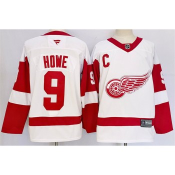 Youth Detroit Red Wings #9 Gordie Howe White 2024-25 Stitched Jersey