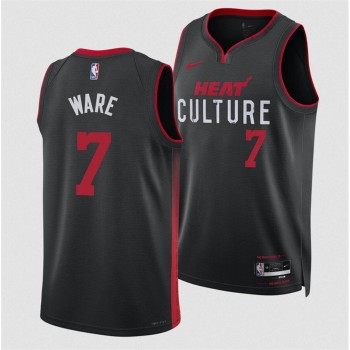 Men's Miami Heat #7 Kel'el Were Black 2024 Draft City Edition Stitched Basketball Jersey Men's Miami Heat #7 Kel'el Were Black 2024 Draft City Edition Stitched Basketball Jersey