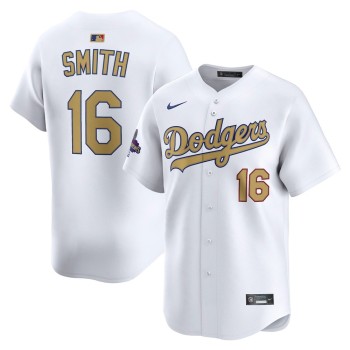 Youth Los Angeles Dodgers #16 Will Smith White 2025 Gold Collection Limited Jersey