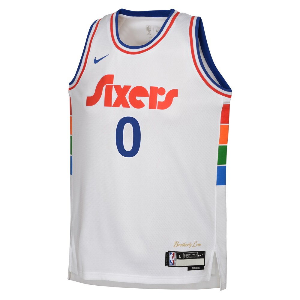 Youth Philadelphia 76ers Tyrese Maxey White 2024/25 Swingman Player Jersey - City Edition Youth Philadelphia 76ers Tyrese Maxey White 2024/25 Swingman Player Jersey - City Edition