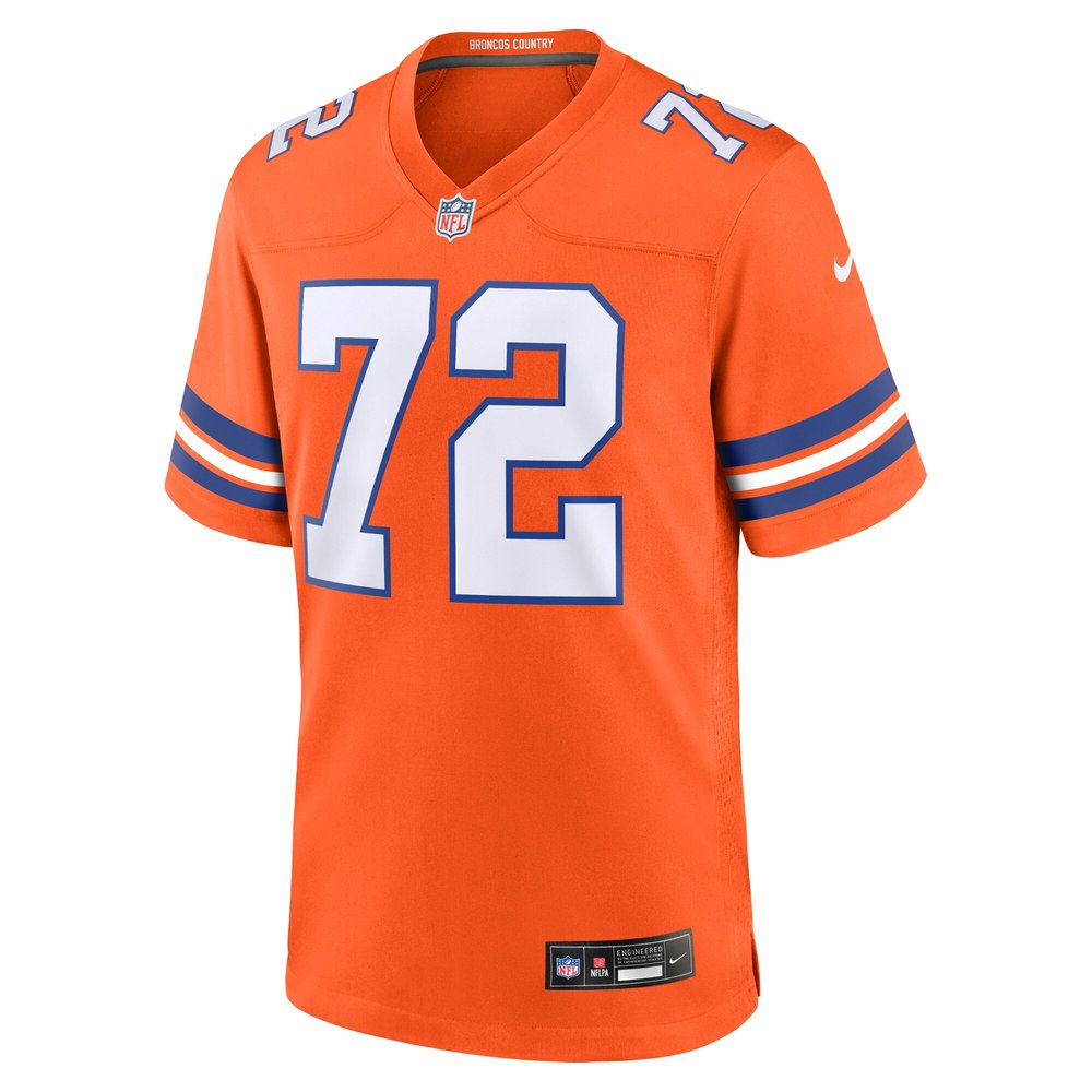 Men's Denver Broncos Garrett Bolles Orange Mile High Collection 1977 Throwback Player Game Jersey Men's Denver Broncos Garrett Bolles Orange Mile High Collection 1977 Throwback Player Game Jersey