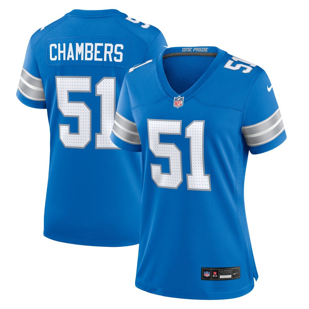 Women's Detroit Lions Steele Chambers  Blue Game Jersey