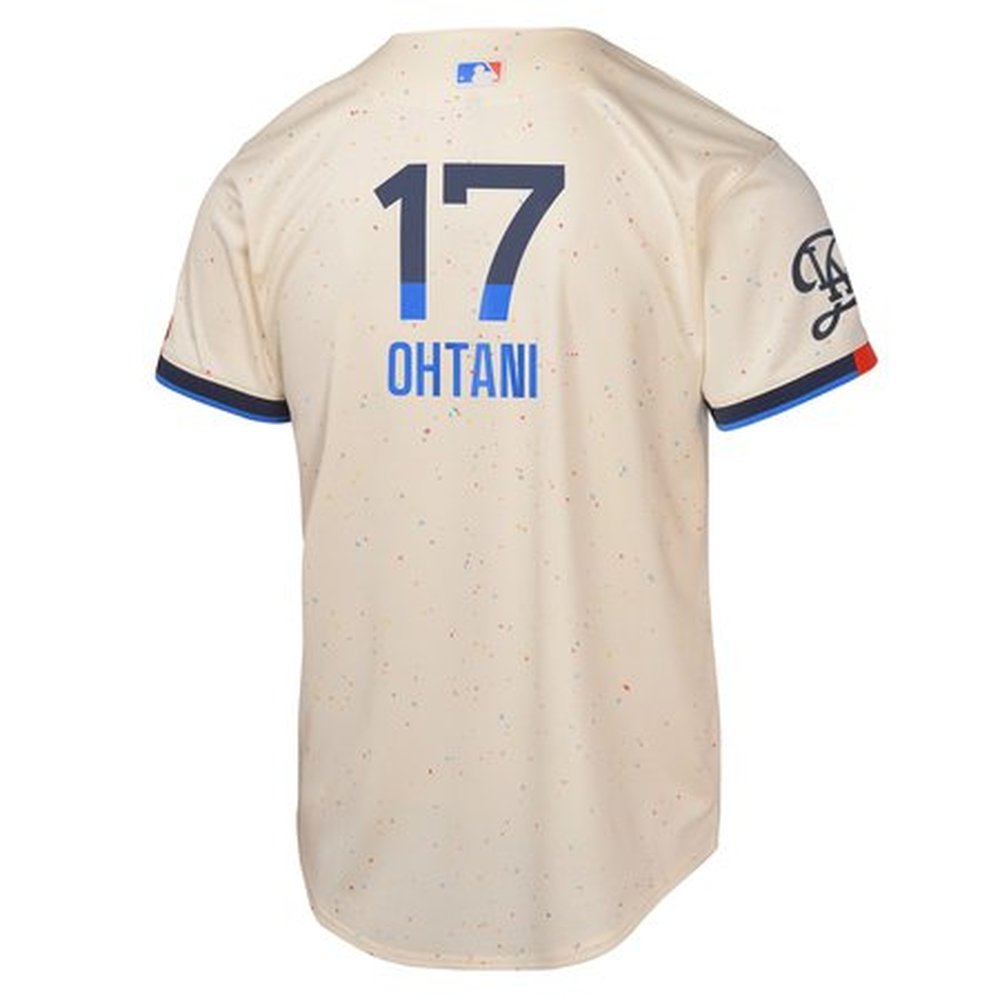 Youth Los Angeles Dodgers #17 Shohei Ohtani Cream 2024 City Connect Limited Player Jersey