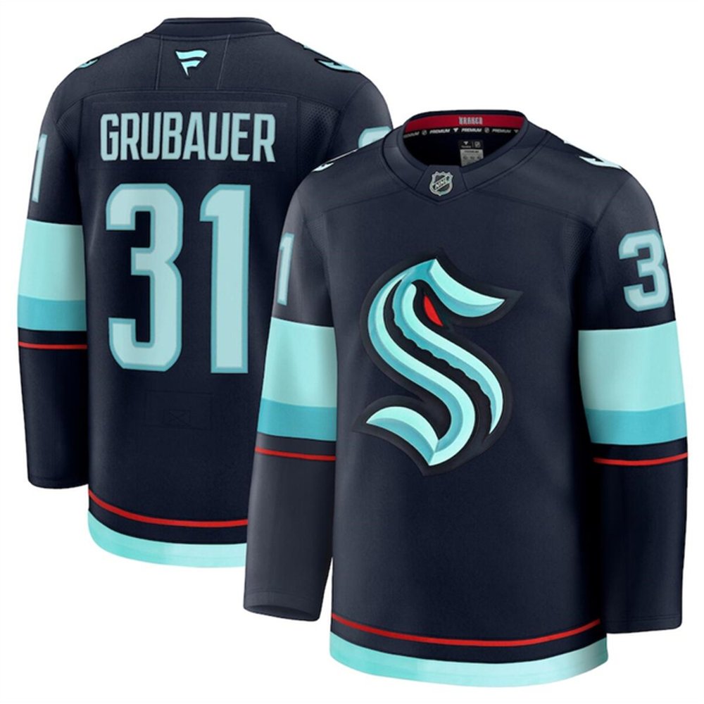 Youth Seattle Kraken #31 Philipp Grubauer Navy 2024-25 Home Stitched Hockey Jersey Youth Seattle Kraken #31 Philipp Grubauer Navy 2024-25 Home Stitched Hockey Jersey