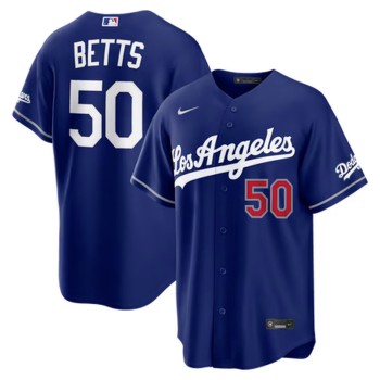 Men's Los Angeles Dodgers #50 Mookie Betts Nike Royal Alternate Stadium Jersey