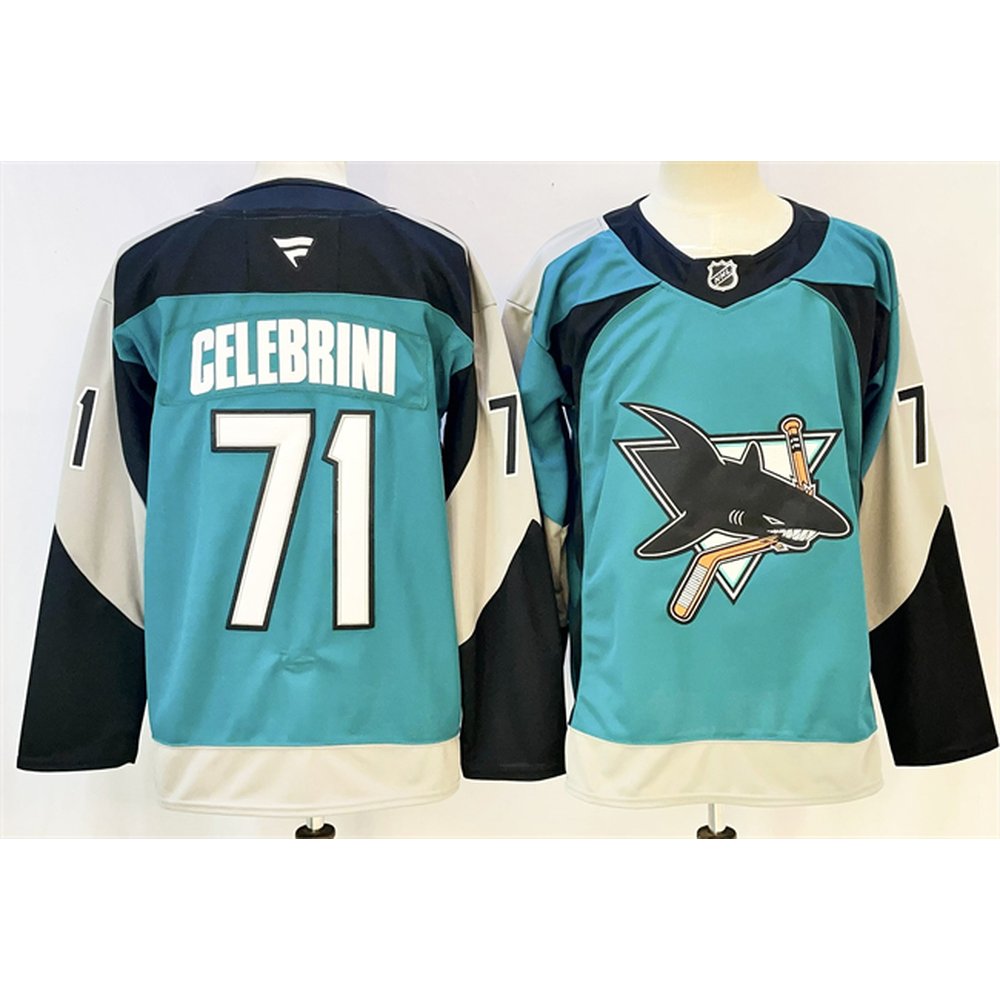 Men's San Jose Sharks #71 Macklin Celebrini Teal 2025 Alternate Stitched Hockey Premium Jersey Men's San Jose Sharks #71 Macklin Celebrini Teal 2025 Alternate Stitched Hockey Premium Jersey