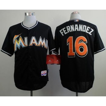 marlins #16 Jose Fernandez Black Alternate 2 Stitched MLB Jersey marlins #16 Jose Fernandez Black Alternate 2 Stitched MLB Jersey