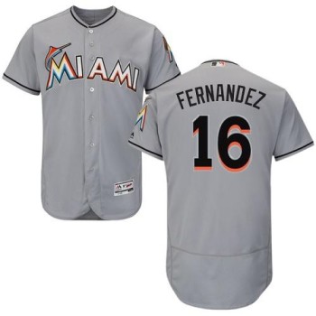 marlins #16 Jose Fernandez Grey Flexbase Authentic Collection Stitched MLB Jersey marlins #16 Jose Fernandez Grey Flexbase Authentic Collection Stitched MLB Jersey