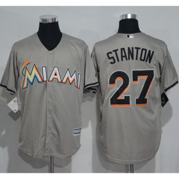 marlins #27 Giancarlo Stanton Grey New Cool Base Stitched MLB Jersey marlins #27 Giancarlo Stanton Grey New Cool Base Stitched MLB Jersey