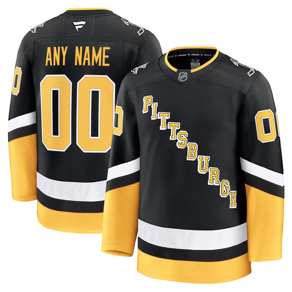 Youth Pittsburgh Penguins Black Alternate Custom Jersey Youth Pittsburgh Penguins Black Alternate Custom Jersey