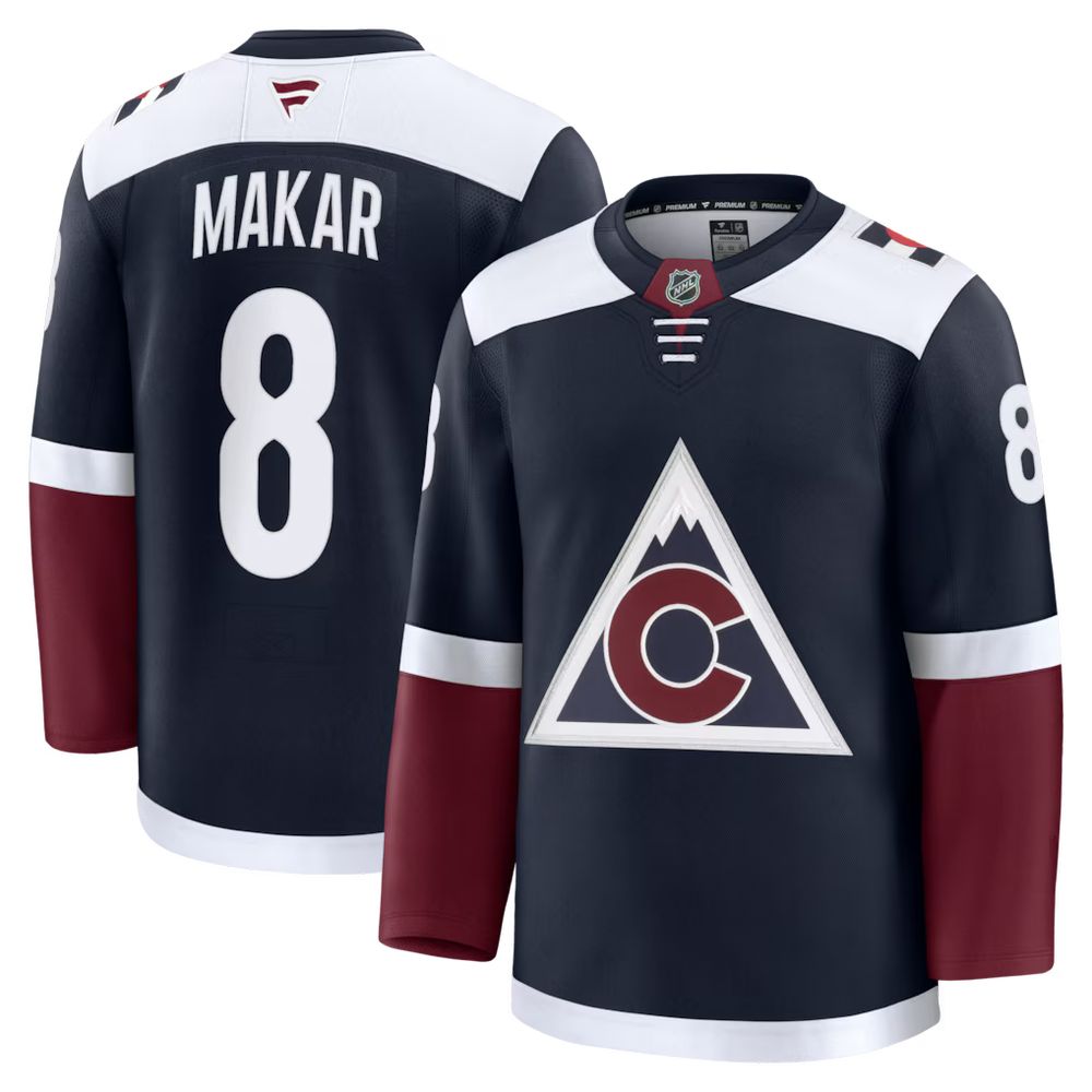Men's Colorado Avalanche #8 Cale Makar Navy Alternate Premium Jersey Men's Colorado Avalanche #8 Cale Makar Navy Alternate Premium Jersey