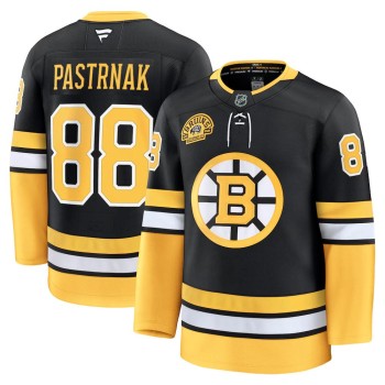 Men's Boston Bruins #88 David Pastrnak Black Alternate 100th Anniversary Premium Jersey Men's Boston Bruins #88 David Pastrnak Black Alternate 100th Anniversary Premium Jersey
