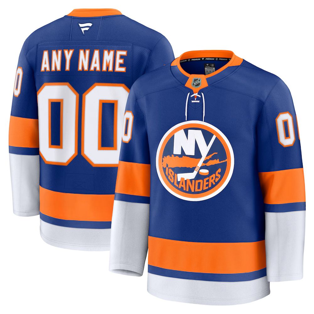 Men's New York Islanders Royal Home Premium Custom Jersey Men's New York Islanders Royal Home Premium Custom Jersey