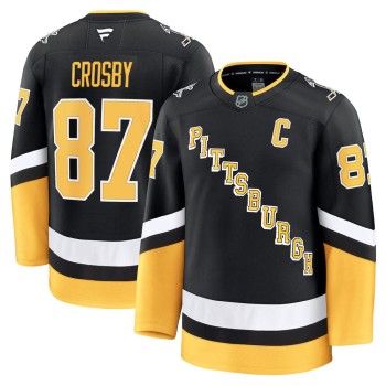 Men's Pittsburgh Penguins #87 Sidney Crosby Black Alternate Premium Jersey