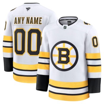 Men's Boston Bruins White Away Premium Custom Jersey Men's Boston Bruins White Away Premium Custom Jersey