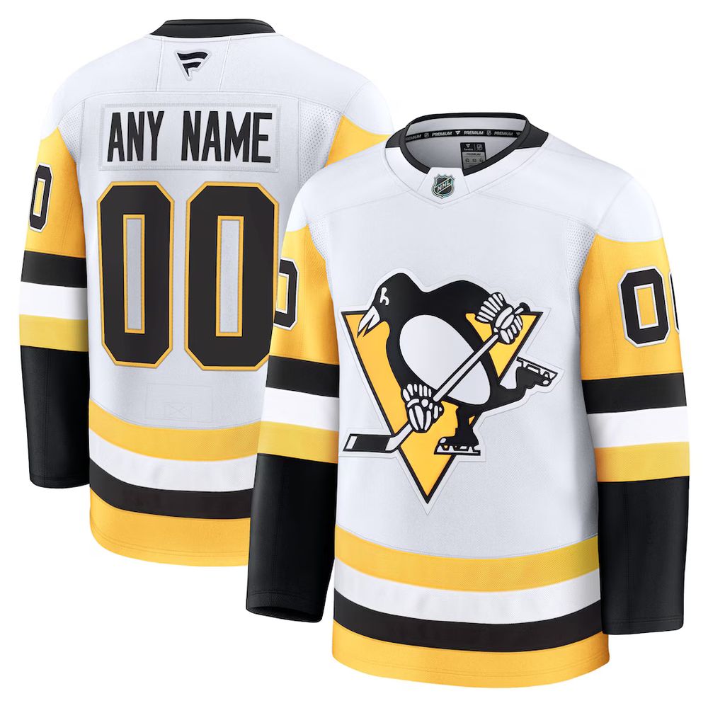 Youth Pittsburgh Penguins White Away Custom Jersey Youth Pittsburgh Penguins White Away Custom Jersey