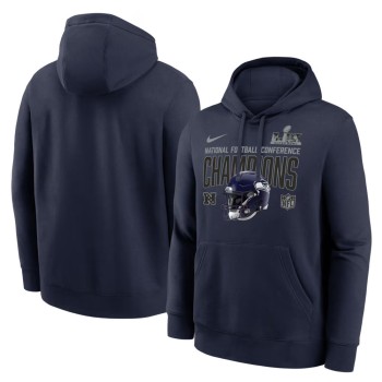 Men's Seattle Seahawks Nike College Navy 2025 NFC Champions Glory Shield Hoodie Men's Seattle Seahawks Nike College Navy 2025 NFC Champions Glory Shield Hoodie