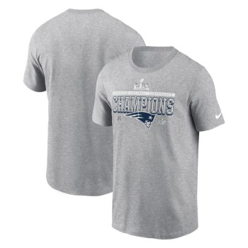 Men's New England Patriots Nike Heather Gray 2025 AFC Champions Locker Room Trophy Collection T-Shirt