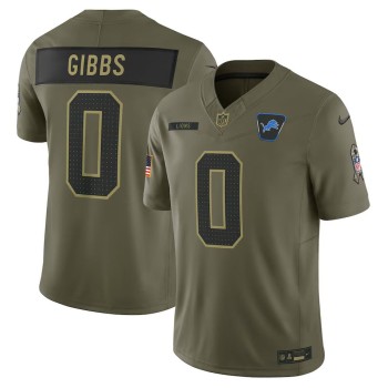 Men's Detroit Lions #0 Jahmyr Gibbs Nike Olive 2025 Salute to Service Limited Jersey Men's Detroit Lions #0 Jahmyr Gibbs Nike Olive 2025 Salute to Service Limited Jersey
