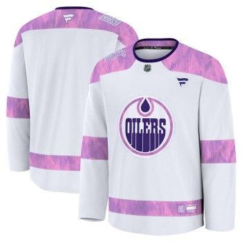 Youth Edmonton Oilers White 2024 Hockey Fights Cancer Practice Jersey Youth Edmonton Oilers White 2024 Hockey Fights Cancer Practice Jersey