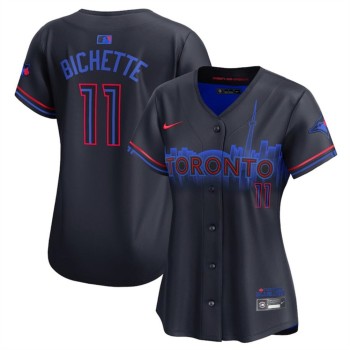 Women's Toronto Blue Jays #11 Bo Bichette Black 2024 City Connect Limited Stitched Baseball Jersey(Run Small) Women's Toronto Blue Jays #11 Bo Bichette Black 2024 City Connect Limited Stitched Baseball Jersey(Run Small)