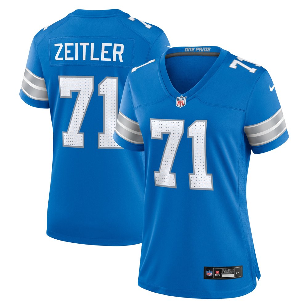 Women's Detroit Lions Kevin Zeitler  Blue Game Jersey