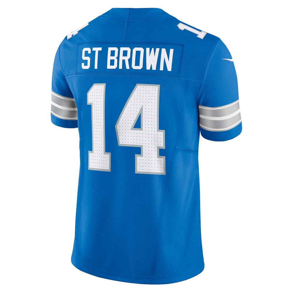 Men's Detroit Lions #14 Amon-Ra St. Brown Blue Vapor F.U.S.E. Limited Jersey Men's Detroit Lions #14 Amon-Ra St. Brown Blue Vapor F.U.S.E. Limited Jersey