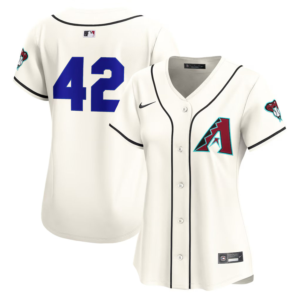 Women's Arizona Diamondbacks #42 Jackie Robinson Nike Cream Home 2025 Jackie Robinson Day Limited Jersey