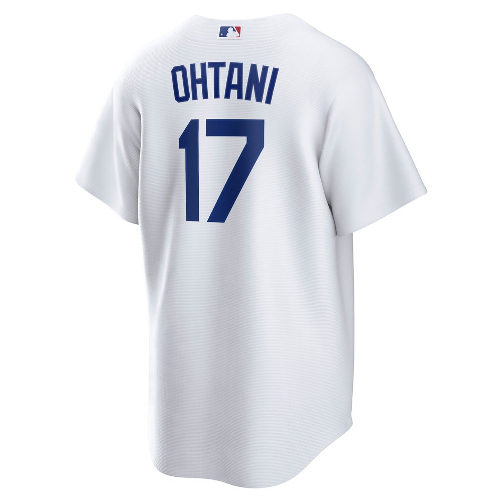 Men's Los Angeles Dodgers #17 Shohei Ohtani White 2024 World Series Home Replica Player Jersey
