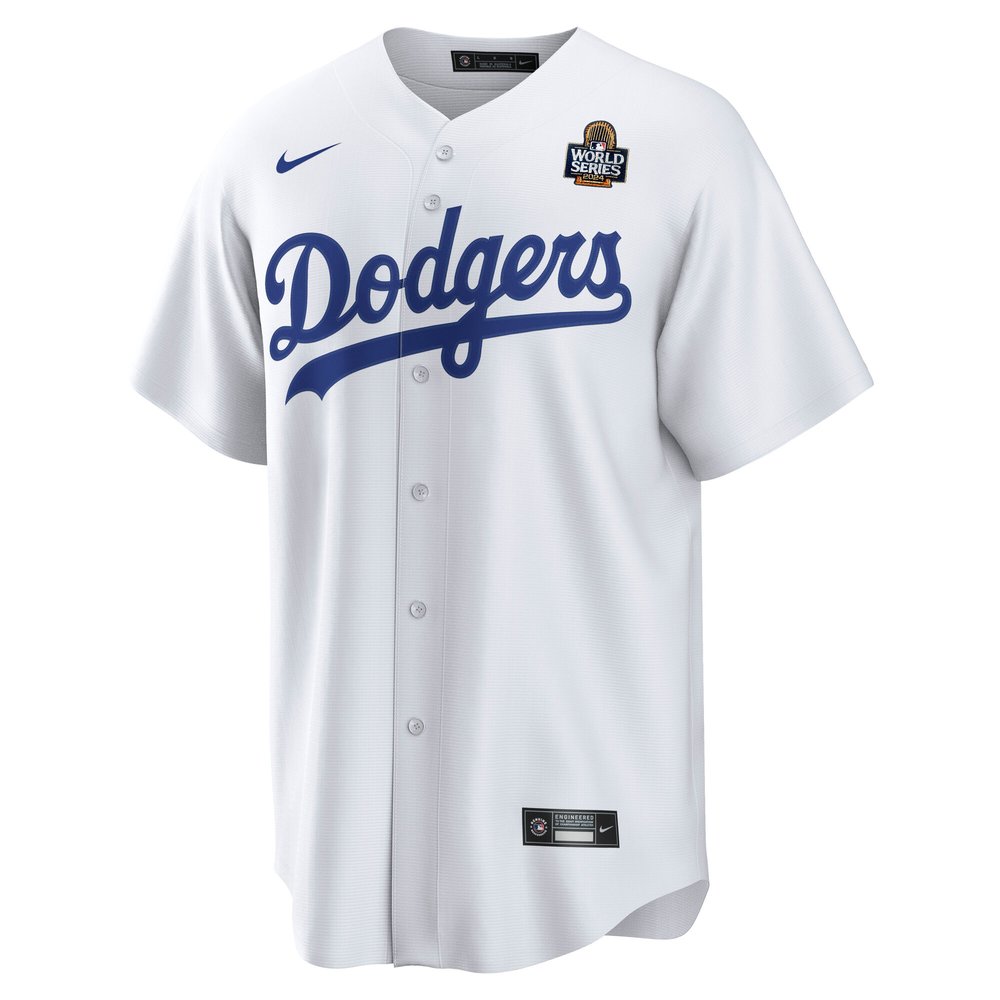 Men's Los Angeles Dodgers #50 Mookie Betts White 2024 World Series Home Replica Player Jersey