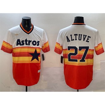 Youth Houston Astros #27 Jose Altuve Orange Rainbow Cool Base Stitched Jersey Youth Houston Astros #27 Jose Altuve Orange Rainbow Cool Base Stitched Jersey