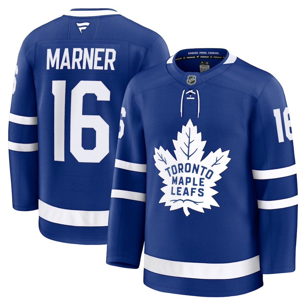 Men's Toronto Maple Leafs #16 Mitch Marner Blue Home Premium Jersey Men's Toronto Maple Leafs #16 Mitch Marner Blue Home Premium Jersey