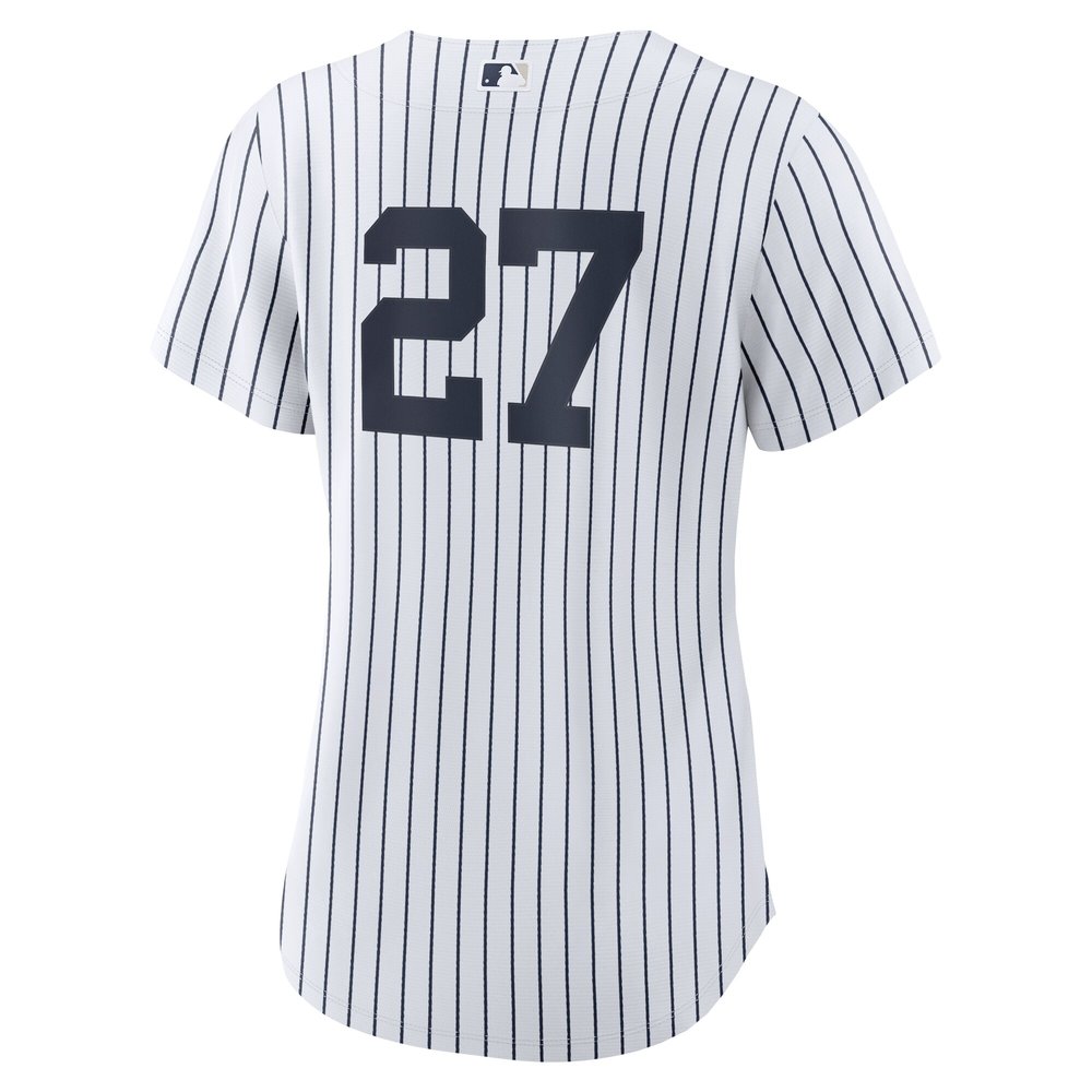 Women's New York Yankees #27 Giancarlo Stanton White 2024 World Series Home Replica Player Jersey