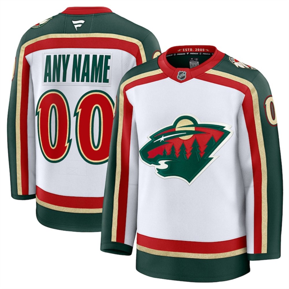 Youth Minnesota Wild Custom White 2025 25th Anniversary Hockey Jersey
