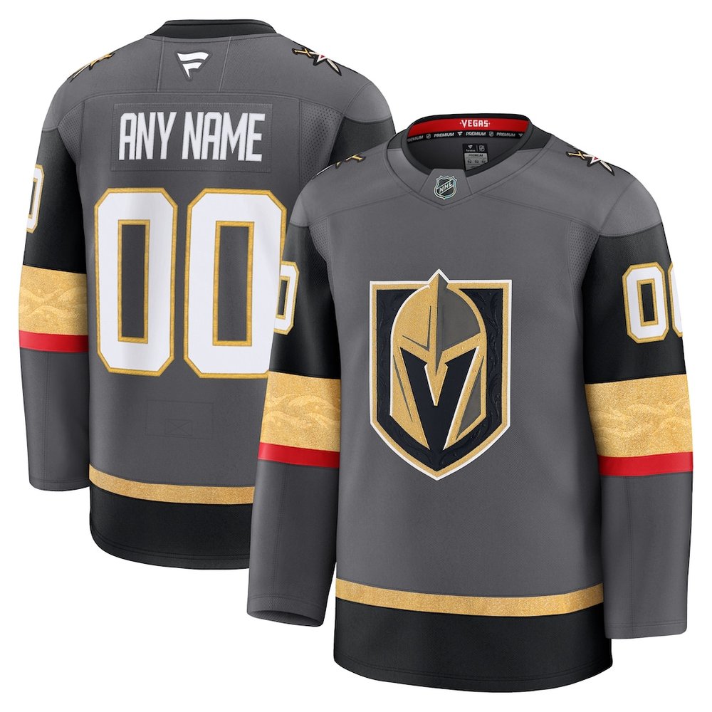 Youth Vegas Golden Knights Gray Alternate Custom Jersey Youth Vegas Golden Knights Gray Alternate Custom Jersey
