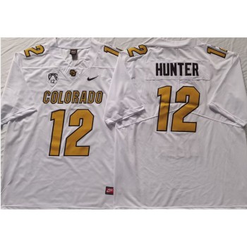 Men's Colorado Buffaloes White #12 Hunter Stitched Jersey Men's Colorado Buffaloes White #12 Hunter Stitched Jersey