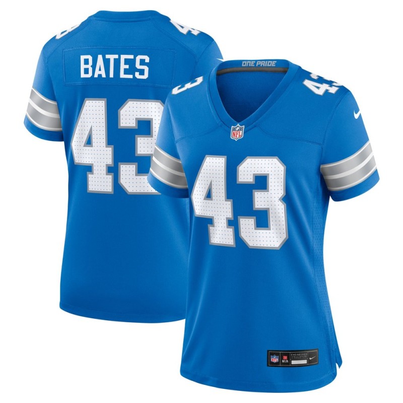 Women's Detroit Lions Jake Bates  Blue Team Game Jersey