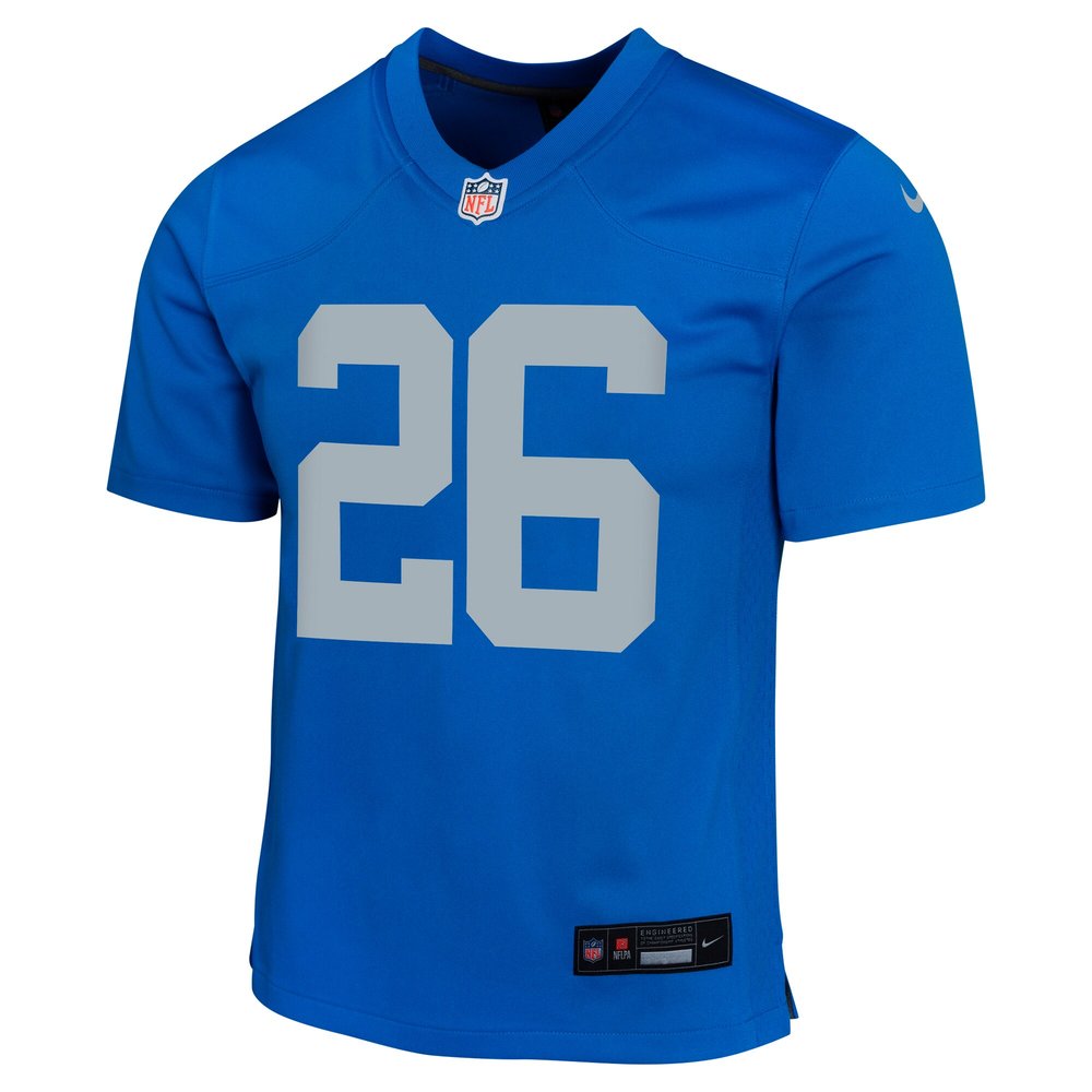 Youth Detroit Lions #26 Jahmyr Gibbs Blue Alternate Game Jersey Youth Detroit Lions #26 Jahmyr Gibbs Blue Alternate Game Jersey