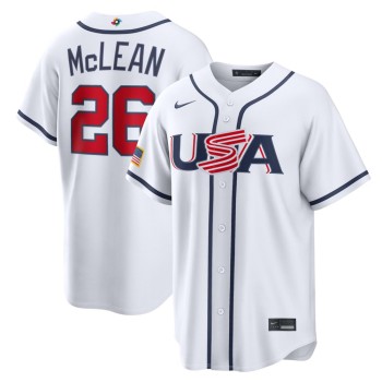 Men's USA Baseball #26 Nolan McLean White 2026 World Baseball Classic Home Stadium Jersey