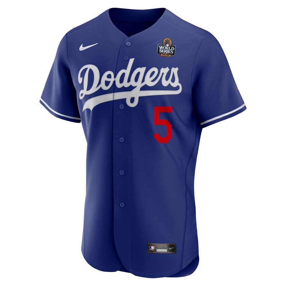 Men's Los Angeles Dodgers #5 Freddie Freeman Royal 2024 World Series Alternate Authentic Player Jersey Men's Los Angeles Dodgers #5 Freddie Freeman Royal 2024 World Series Alternate Authentic Player Jersey