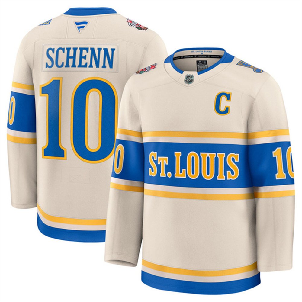 Youth St. Louis Blues #10 Brayden Schenn Cream 2024-25 Winter Classic Stitched Hockey Jersey