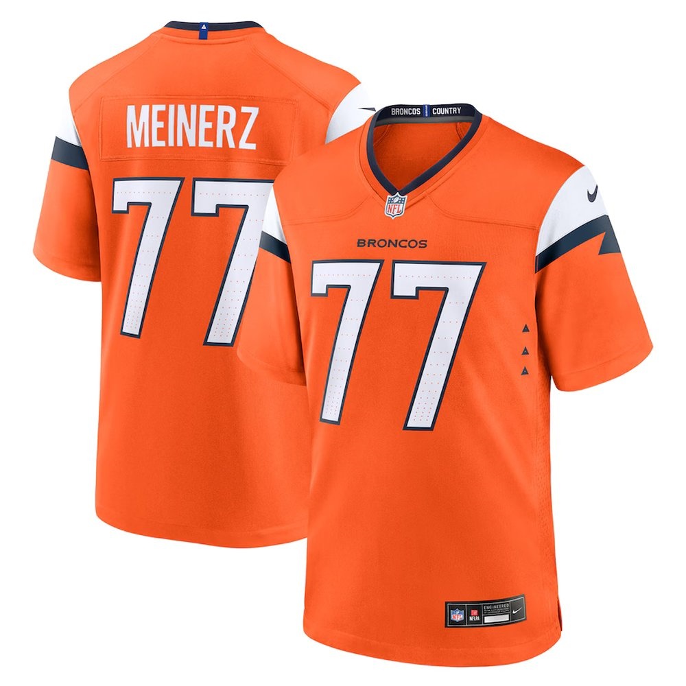 Youth Denver Broncos #77 Quinn Meinerz Orange Team Game Jersey