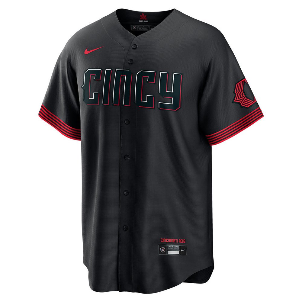 Men's Cincinnati Reds #29 TJ Friedl Black City Connect Jersey