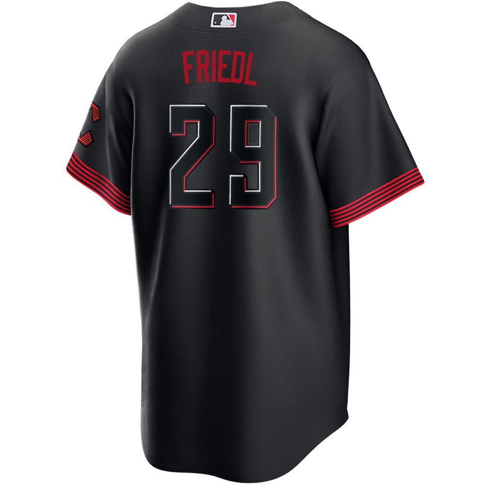 Men's Cincinnati Reds #29 TJ Friedl Black City Connect Jersey