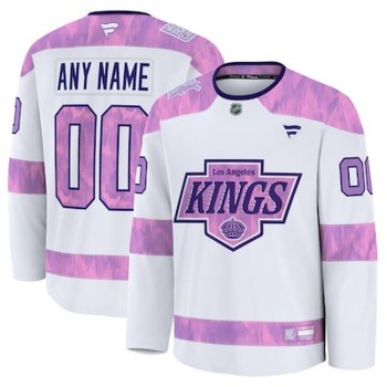 Men's Los Angeles Kings White 2024 Hockey Fights Cancer Practice Custom Jersey Men's Los Angeles Kings White 2024 Hockey Fights Cancer Practice Custom Jersey