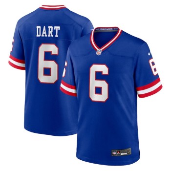 Men's New York Giants #6 Jaxson Dart Nike Royal Alternate 2 Classic Game Jersey Men's New York Giants #6 Jaxson Dart Nike Royal Alternate 2 Classic Game Jersey